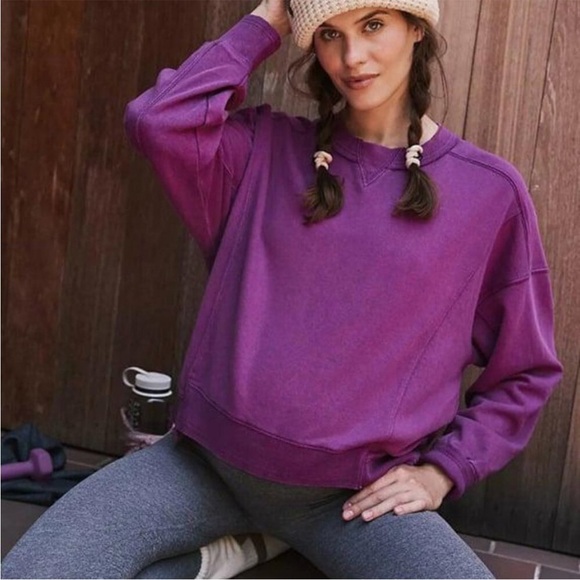 Free People Movement x Hatch Intercept Pullover Sweatshirt Purple Size Small NWT - Picture 6 of 7